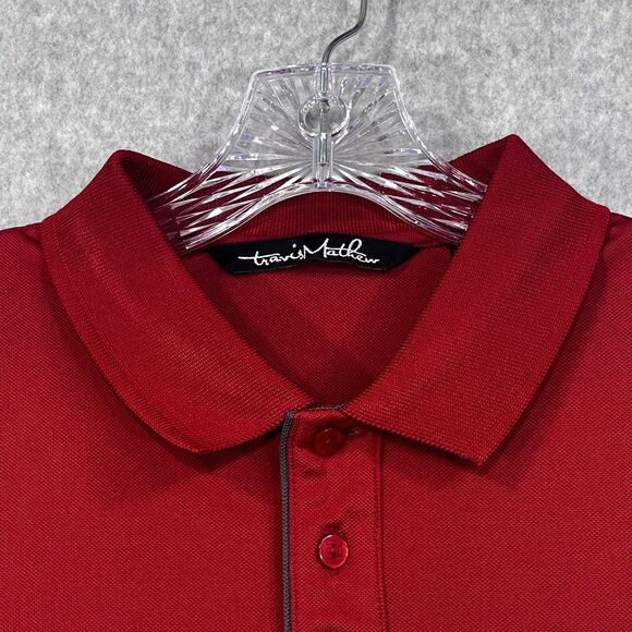 Travis‎ Mathew Polo Shirt Mens Small Red White Stripe Golf Performance Stretch - Picture 3 of 13
